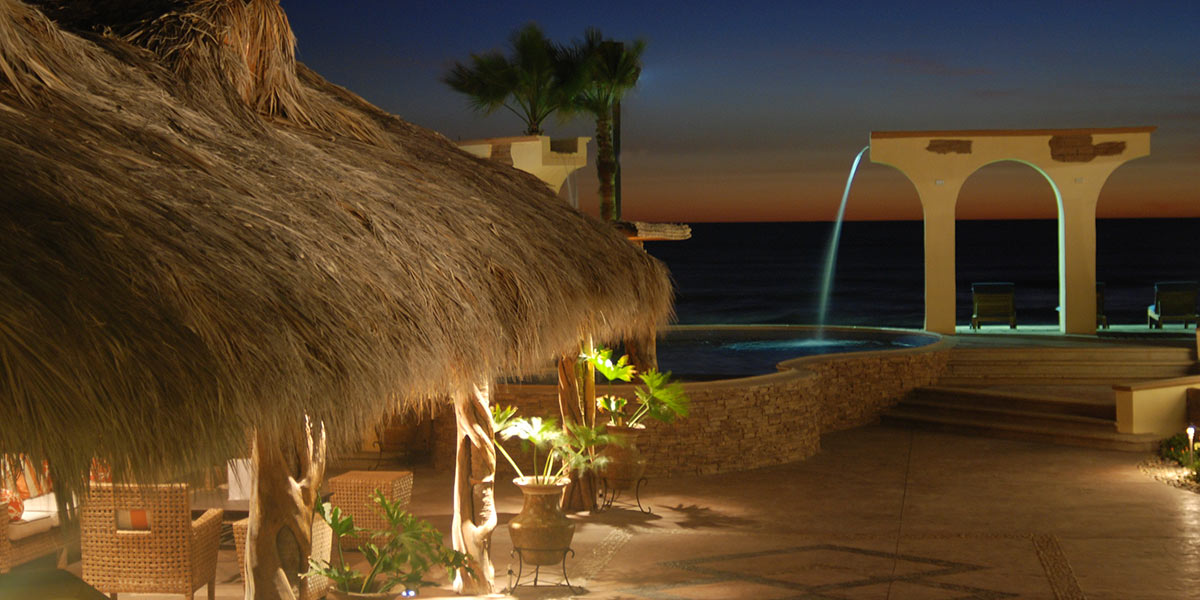 las ventanas pool palapa sunset